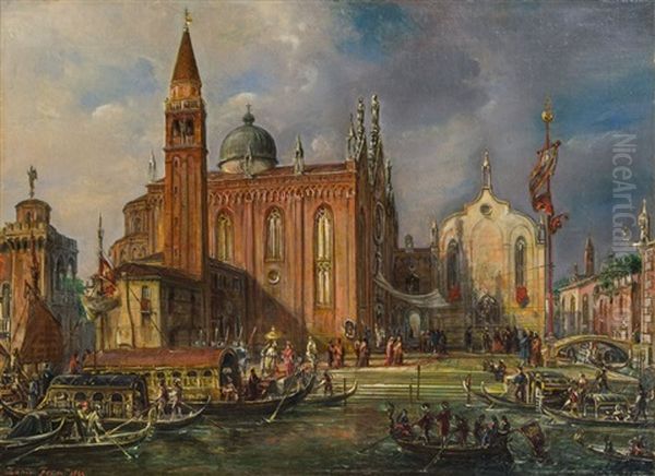 Venedig, Ein Besuch Des Dogen Mocenigo In Der Kirche Santa Maria Della Carita by Francesco Zanin