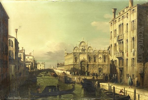 The Scuola Grande Di San Marco And The Campo Santi Giovanni E Paolo Oil Painting by Francesco Zanin