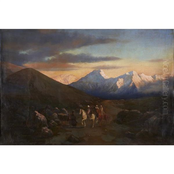 Tribesmen In Mountains by Il'ia Nikolaevich Zankovskii