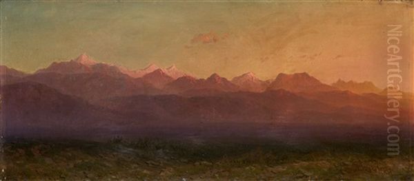 Mountainscape Oil Painting by Il'ia Nikolaevich Zankovskii