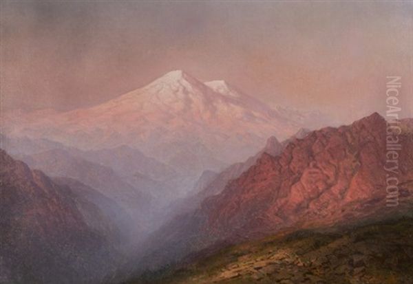 The Snow-capped Peaks Oil Painting by Il'ia Nikolaevich Zankovskii