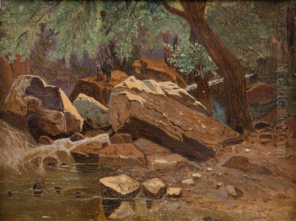 Forest Creek Oil Painting by Ilya Zankovsky