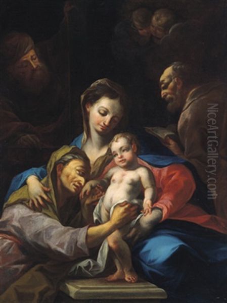 La Sacra Famiglia Con Santa Anna: Die Heilige Sippe Oil Painting by Jackob Zanusi