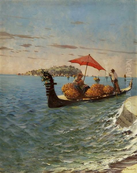 Vor Der Kuste Von Capri Oil Painting by Eugen Zardetti