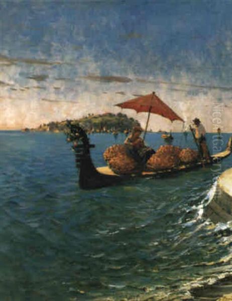 Sommertag Vor (capri) Isola Bella Oil Painting by Eugen Zardetti