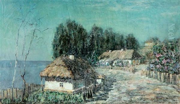 Chaumieres Oil Painting by Viktor Ivanovich Zarubin