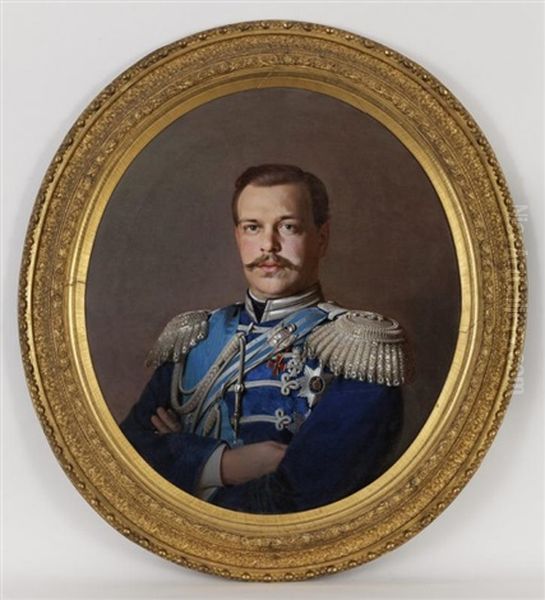 Portrait Du Tsar Alexandre Iii Oil Painting by Sergei Konstantinovich Zaryanko