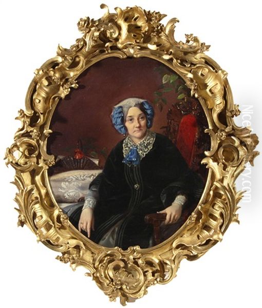 Portrait Of Princess Isabella Adamovna Gagarina Oil Painting by Sergei Konstantinovich Zaryanko