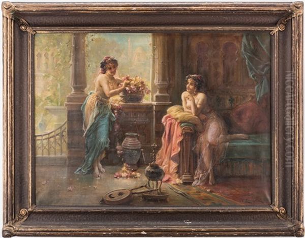 Orientalist Scene Oil Painting by Hans Zatzka