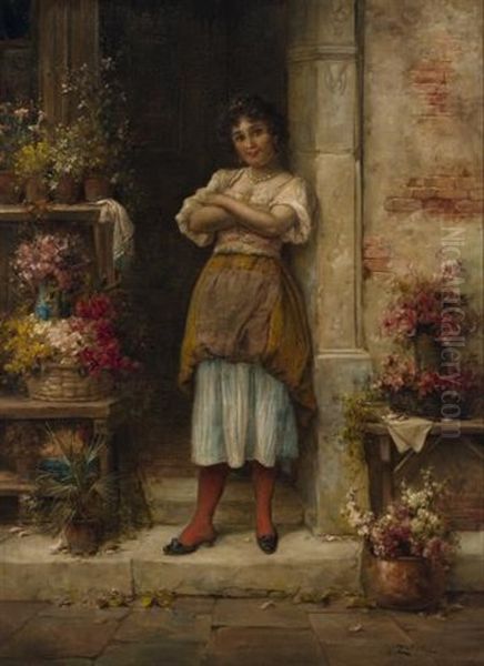 Flowers From Venice Oil Painting by Hans Zatzka