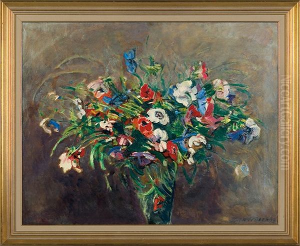 Bouquet Of Flowers Oil Painting by Czeslaw Zawadzinski