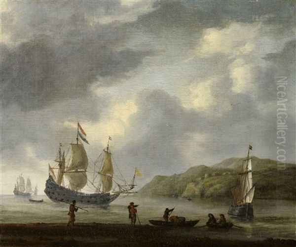 Ships Off The Coast Of North Africa Oil Painting by  Zeeman