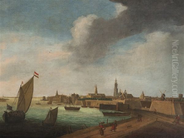 View Of Antwerp Oil Painting by  Zeeman