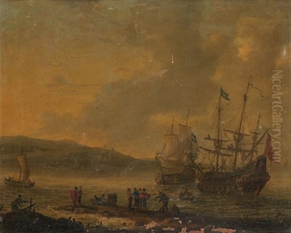 Vaisseaux Suedois Dans Un Port De La Mer Baltique Oil Painting by  Zeeman