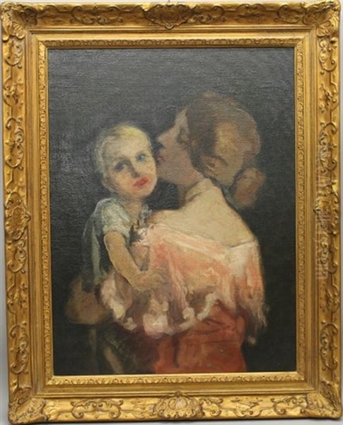 Mother & Child Oil Painting by Lee Woodward Zeigler