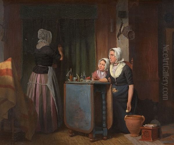 The Druggist Oil Painting by Johann Christian Gustav Zeitz