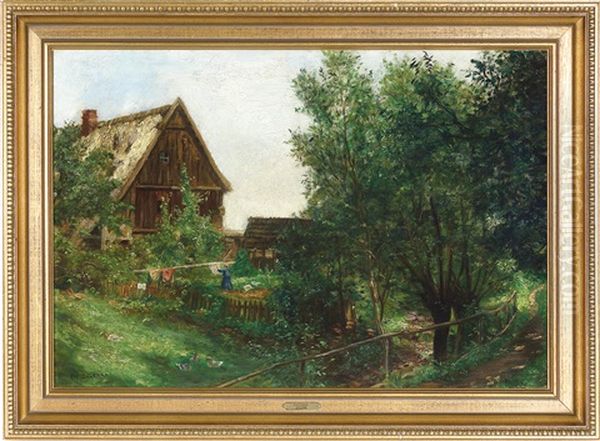 Im Vorgarten Oil Painting by Rudolf Zelenka