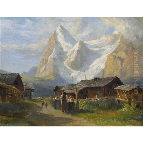 Der Eiger Von Murren Aus Oil Painting by Jakob Joseph Zelger