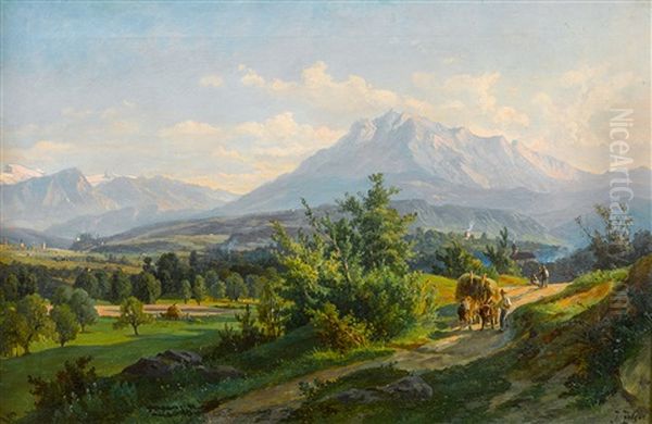 Blick Auf Luzern Mit Pilatus Oil Painting by Jakob Joseph Zelger