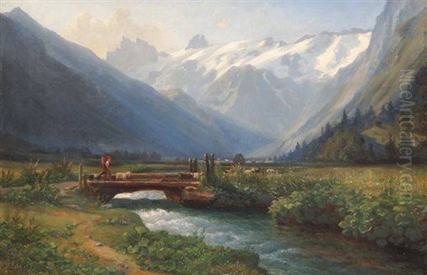 Engelberg Oil Painting by Jakob Joseph Zelger