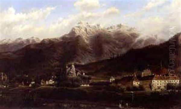 The Valley Of The Inn Oil Painting by Carl Von Zellenberg