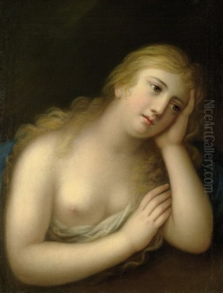 Die Busende Maria Magdalena Oil Painting by Anton Zeller