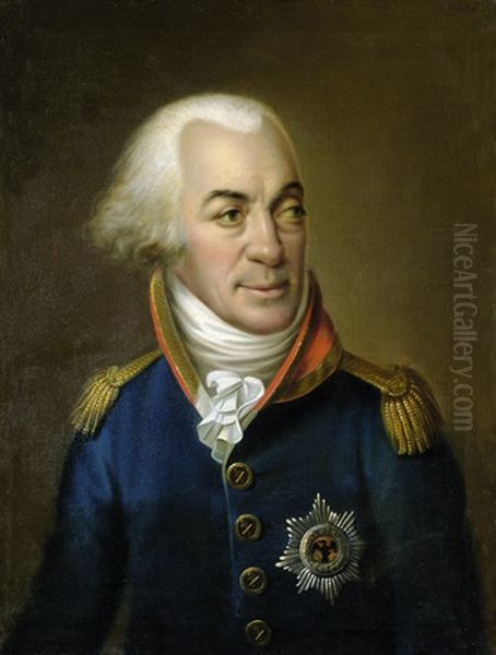 Bildnis Karl Ii., Herzog Zu Mecklenburg-strelitz Oil Painting by Anton Zeller