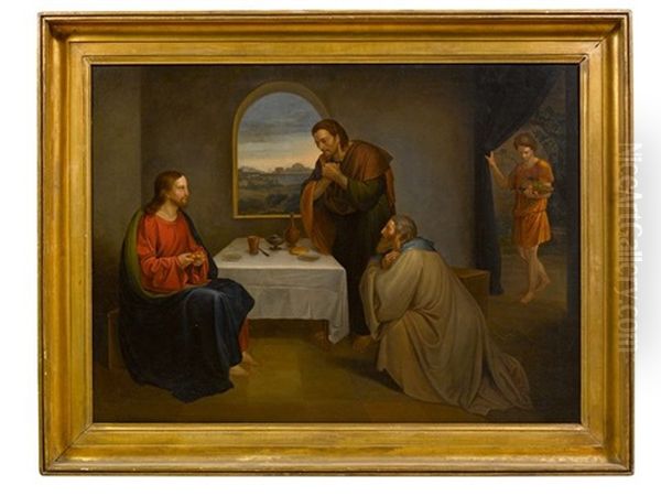 Les Pelerins D'emmaus Oil Painting by Johann Conrad Zeller