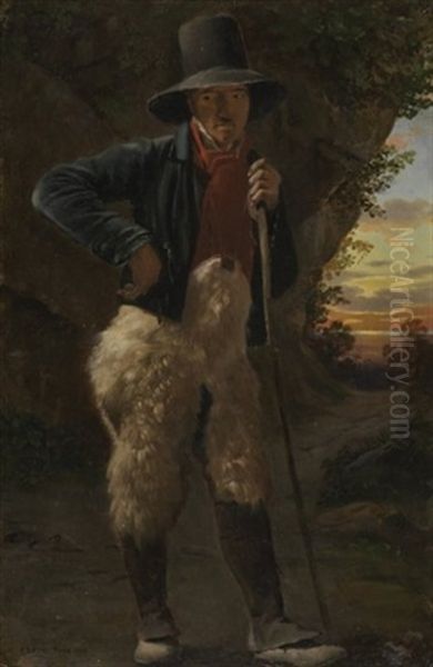 Italienischer Hirte Oil Painting by Johann Conrad Zeller