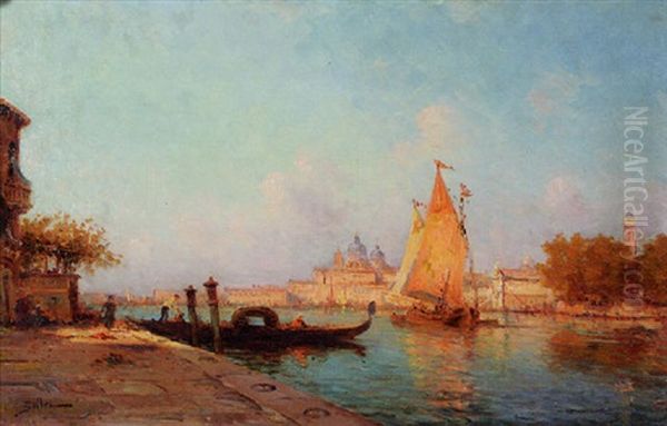 Vue De Venise Oil Painting by Johann Conrad Zeller