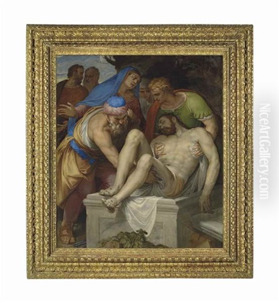 The Entombment Oil Painting by Giovanni Batista Zelotti