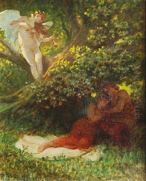 Song Of Love Oil Painting by Frantisek (Franz) Zenisek