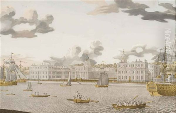 Une Vue De Greenwich (?) Oil Painting by Jonas Zeuner