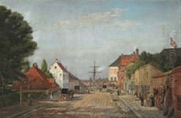 Summer Day In Toldbodvej (esplanaden) Oil Painting by Christian Olavius Zeuthen