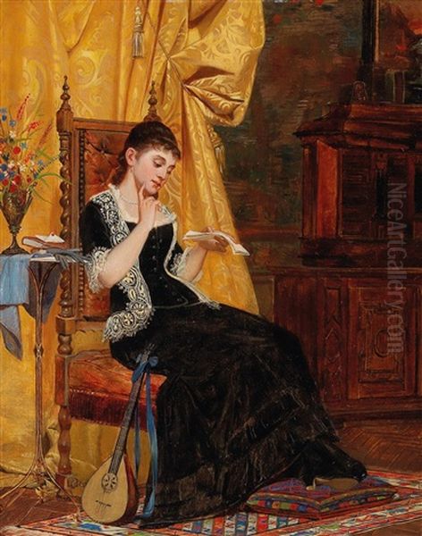 The Letter Oil Painting by Carl Zewy