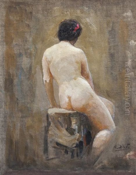 Nude Oil Painting by Alfons Konstantinovich Zhaba