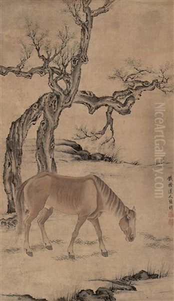 Horse Oil Painting by  Zhang Mu