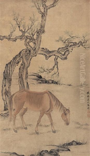 Horse Oil Painting by  Zhang Mu