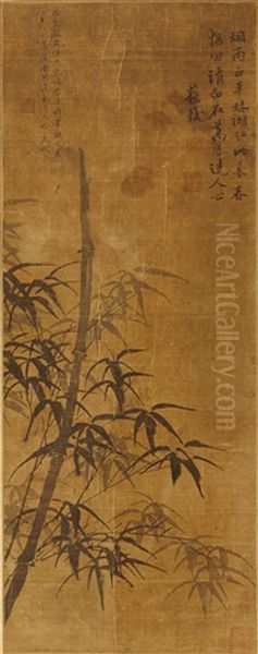 Bamboo Oil Painting by  Zhang Shi