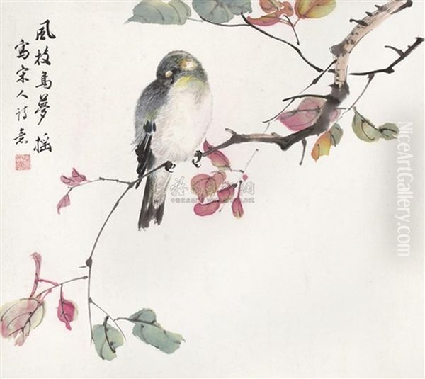 Bird And Flowers Oil Painting by  Zhao Shuru