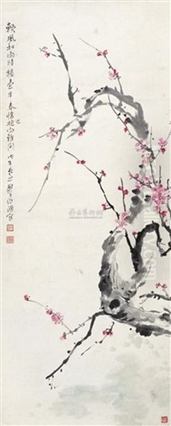 Plum Flower Oil Painting by  Zheng Wuchang