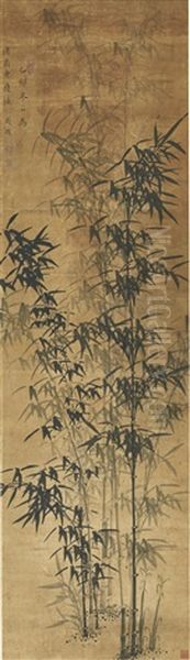 Ink Bamboos Oil Painting by  Zhou Hao