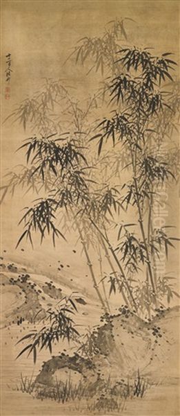 Ink Bamboo Oil Painting by  Zhu Sheng