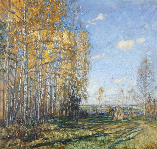 Golden Autumn Oil Painting by Rudolf Kazimirovich Zhukovskii