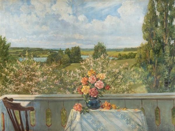 Meadow View Oil Painting by Stanislav Yulianovich Zhukovsky