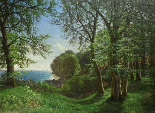 Wooded Clearing To The Sea Oil Painting by Stanislav Yulianovich Zhukovsky