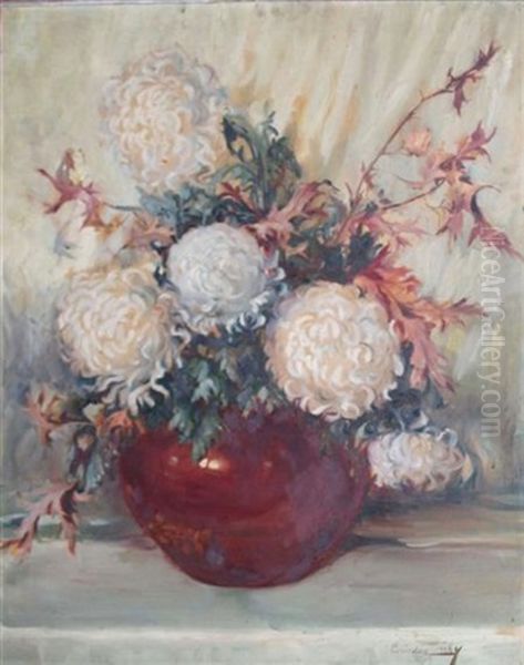 Floral Still Life Oil Painting by Mihaly von Zichy