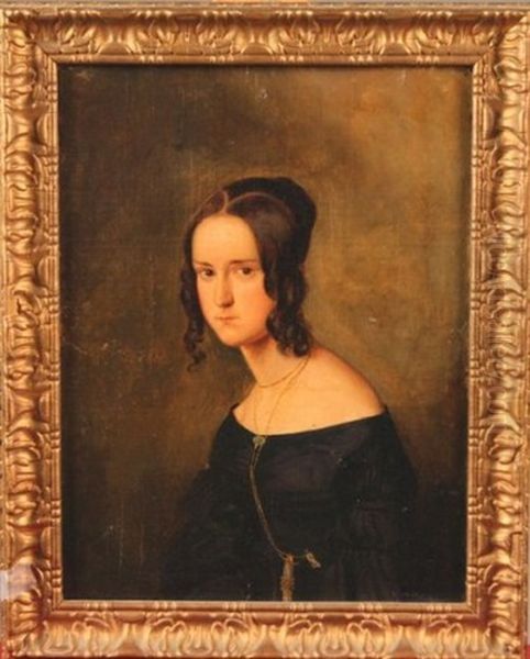 Portrait De Jeune Femme Oil Painting by Gustav Zick