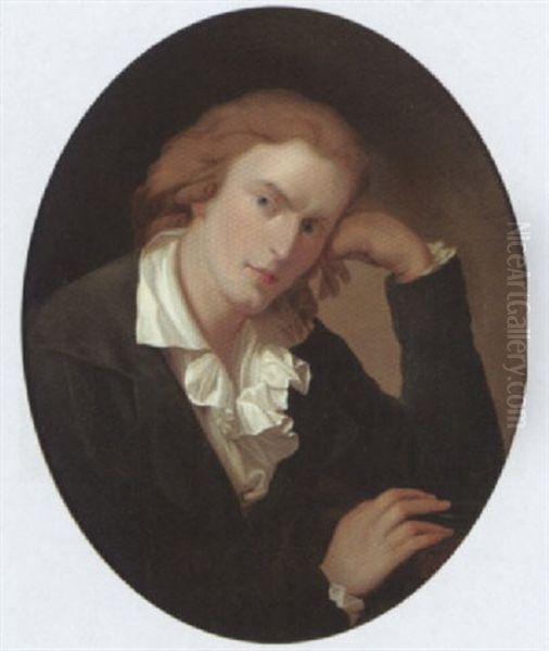 Portrat Von Friedrich Von Schiller Oil Painting by Gustav Zick