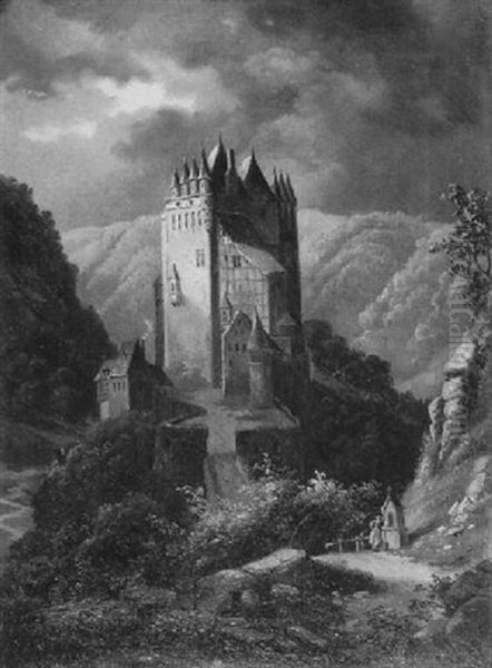 Mittelalterliche Burg In Gebirgslandschaft Oil Painting by Gustav Zick